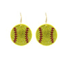 Yellow Softball Padded Earrings