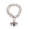 Silver Rhinestone Bee Toggle Bracelet