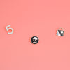 Silver Black 3pcs Silhouette Designer Studs