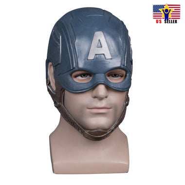 Captain America Helmet Costume Latex Rubber Horror Scary Mask Halloween Party