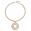 Gold Cable Chain Pearl Greek Necklace