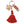 Red Gingham Flower Keychain Bag Charm