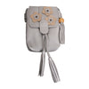 Silver Leather Tassel Crossbody