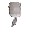 Silver Leather Tassel Crossbody