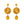 Orange Crystal Burst Earrings