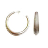 Wide Textured Silver Hoops