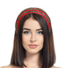 Designer Red Green Crystal Padded Headband