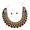 Black Pearl 4 Row Collar Necklace