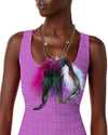 1pc Assorted Color Feather Necklace