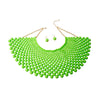 Lime Bead Bib Necklace Set