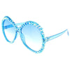 Turquoise Sparkly Round Sunglasses