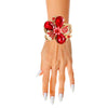 Red Crystal Floral Leaf Cuff