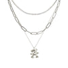 Silver 3 Pcs Teddy Bear Necklace