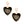 Black and Gold Metal Heart Designer Earrings