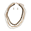 3 Layer Gold Chain and Pearl Necklace