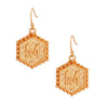 M Hexagon Initial Earrings