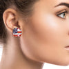 Gold Glitter American Flag Studs