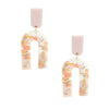 Blush Marbled Clay U Drop Earrings