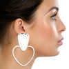 Silver Hammered Metal Heart Earrings