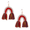 Multi Color Tassel Arc Earrings