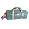 Blue Rainbow Strap Barrel Handbag