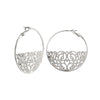 Silver Half Filigree Hoops