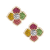 Multi Color Luxury French Designer Flower Studs