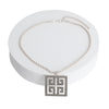 Silver Square Greek Key Pendant Necklace