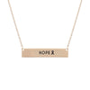 Gold Ribbon HOPE Plate Necklace