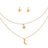 Gold 2 Layer Chain Moon Necklace