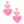 Pink Double Heart Earrings