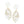 White Tan Clay Marquise Flower Bridal Earrings