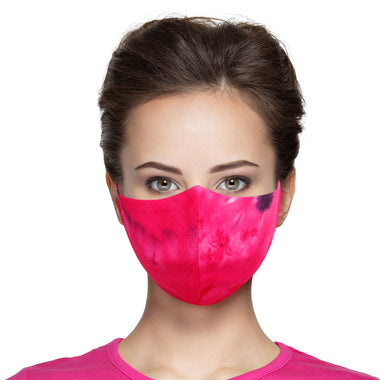Fuchsia and Black Tie Dye Mask