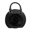 Black Rose Rounded Handbag