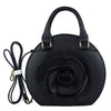 Black Rose Rounded Handbag