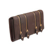 Brown Leather Zipper Wallet Clutch
