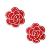Large Red Flower Stone Studs