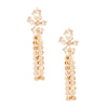 Gold Metal Fringe Flower Earrings