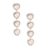 Gold Crystal Quad Heart Earrings