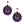 Purple Fabric Lace Crystal Earrings