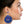 Royal Blue Fabric Lace Crystal Earrings