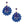 Royal Blue Fabric Lace Crystal Earrings