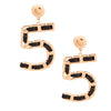 Black and Gold No 5 Earrings