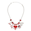 Red White Sorority Charm Necklace