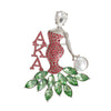 Pink Green Woman Sorority Pin