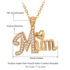 Love MUM Pendant Mom Necklace 18K Gold Silver Plated Crystal Heart Mother Gift