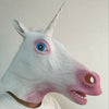 White Dreamy Unicorn Horse Costume Latex Rubber Horror Scary Mask Halloween Part