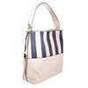 White Denim Stripe Handbag Set