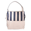 White Denim Stripe Handbag Set