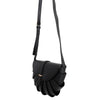 Black Pleated Semicircle Crossbody